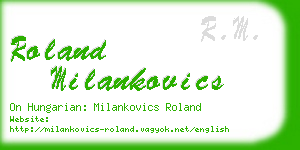 roland milankovics business card